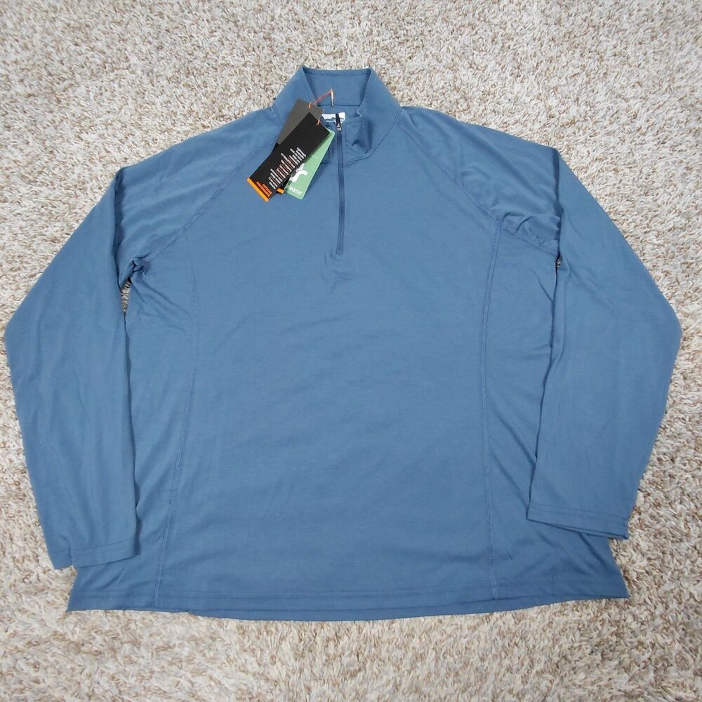NEW Orvis 1/4 Zip Pullover Womens XL Blue Outdoor Performance DriRelease Trail